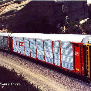 With CP freight car at Cajon Pass