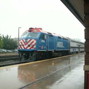 Metra in the rain