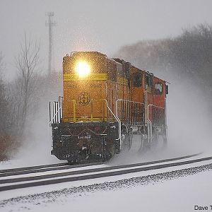 Westbound CSX V980-18 in the Snow