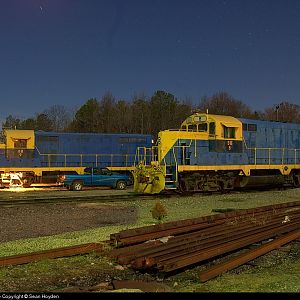 Buckingham Branch GP16's under the full moon