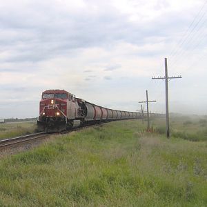 Grain train out of the dust