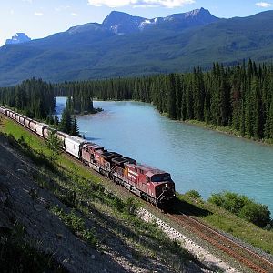 Westbound Grain train at Castle Mountain