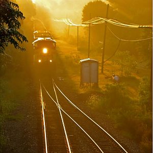 Sunrise on Coal Empties Going Back to WV