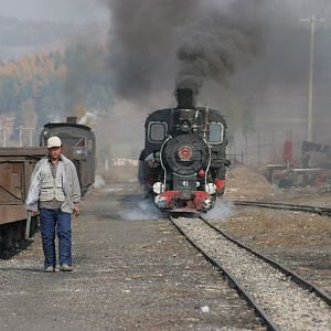 Working on the Huanan narrow gauge railway in China