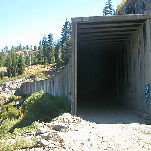 entrance to one of the old donner pass snow sheds