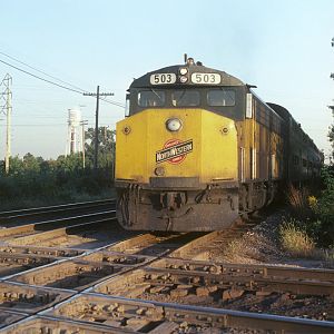 C&NW E-9Bm #503, Arlington Heights, IL, Oct 1980, photo by Chuck Zeiler