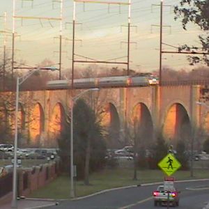 Keystone Service crosses the Raritan