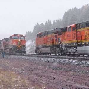 Westbound Grain Meets Eastbound TOFC at False Summit