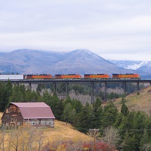 Eastbound Freight on Two Medicine Bridge