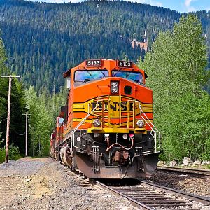 BNSF 5133 stopped at East Scenic