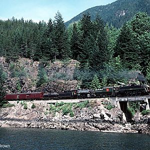 CN 6060 and CP 3716 along Howe Sound