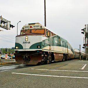 Amtrak Cascades Train #516 Leaving Edmonds, WA.