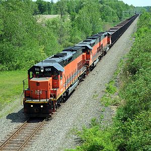 Northbound B&LE 906 at Harmonsburg, PA.