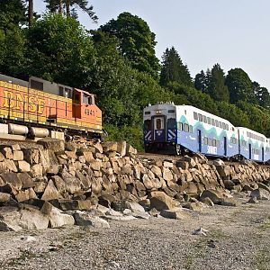 A Meet with a BNSF Z Train and Sounder Train #1700