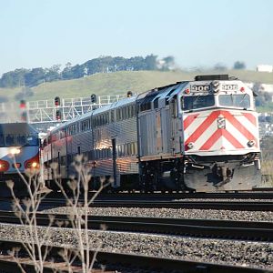 North and Southbound CalTrain Commute Trains