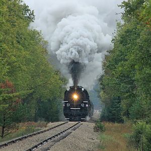 NKP 765 and PM 1225 fall tour Alma to Cadillac, MI