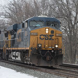 CSX 5338 stack train east at McCool St Portage, IN