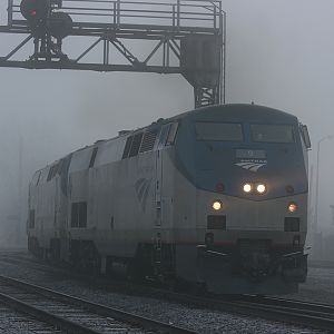Amtrak in the fog
