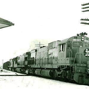 Wisconsin Electric coal train Delavan Il  12 30 1969
