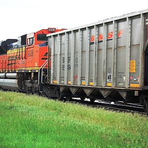 BNSF pusher coal train 5-19-2011