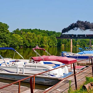 NKP 765 Westbound crossong the Tippecanoe River