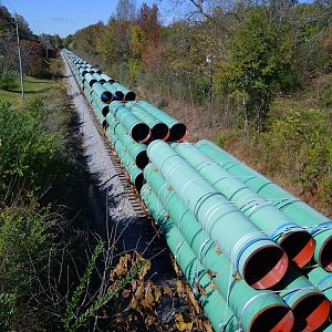 Pipe Train Stretched Out In Goodwater, AL