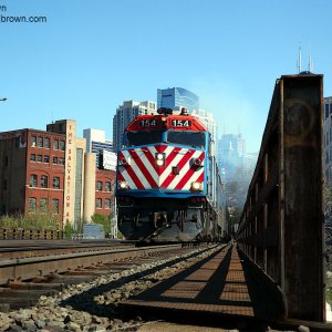 Metra F40PH 154 heading out on the CNW Harvard Subdivision