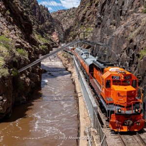 Royal Gorge Route Railroad in the Canyon