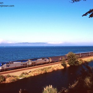 Amtrak Empire Builder #7 along Puget Sound in Edmonds, Washington