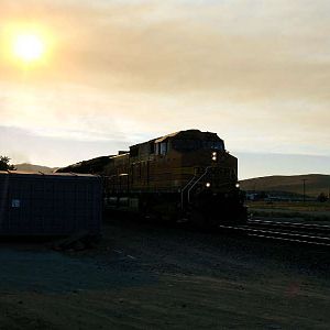 BNSF Against A Smokey Sky