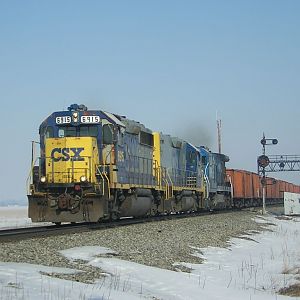 CSXT 6915 with Ballast Train