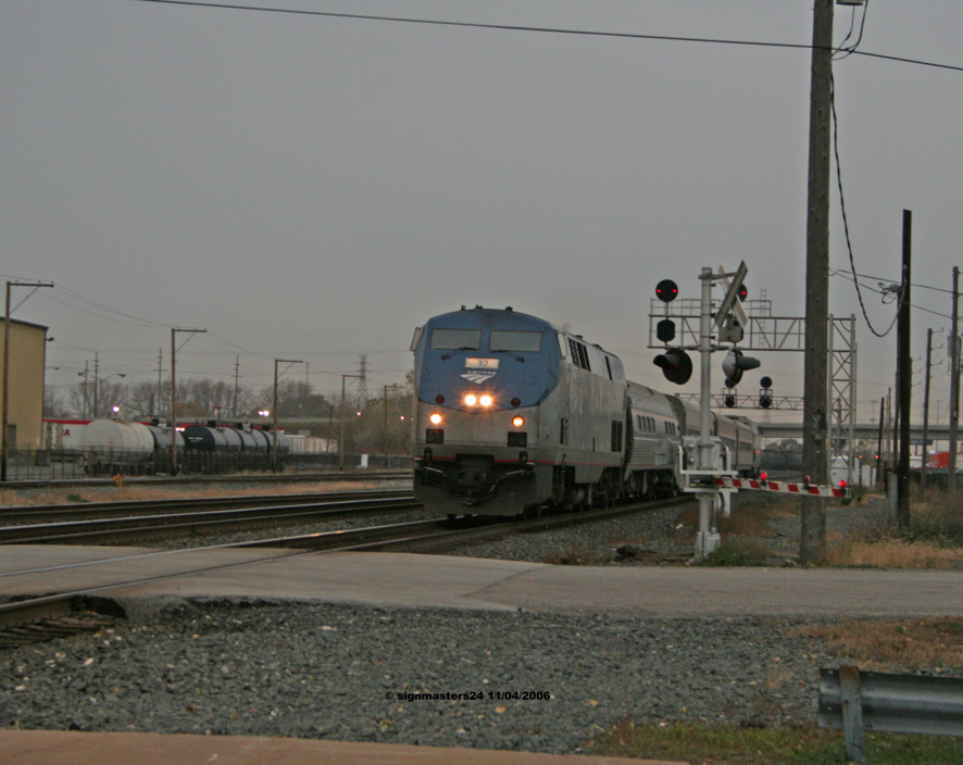 AMTK 32(P42DC) Amtrak 364 pulls into Hammond's Station one of 246 photos I