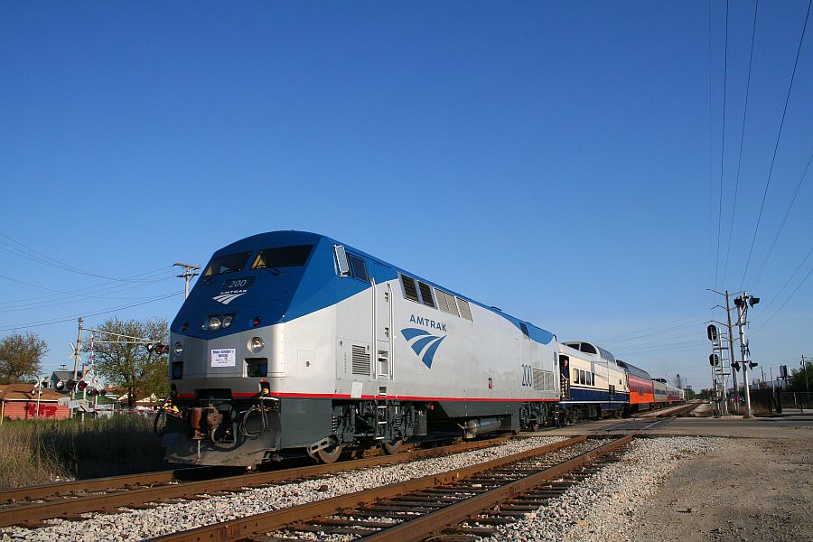 Amtrak 200, fresh out of overhaul, at Joliet