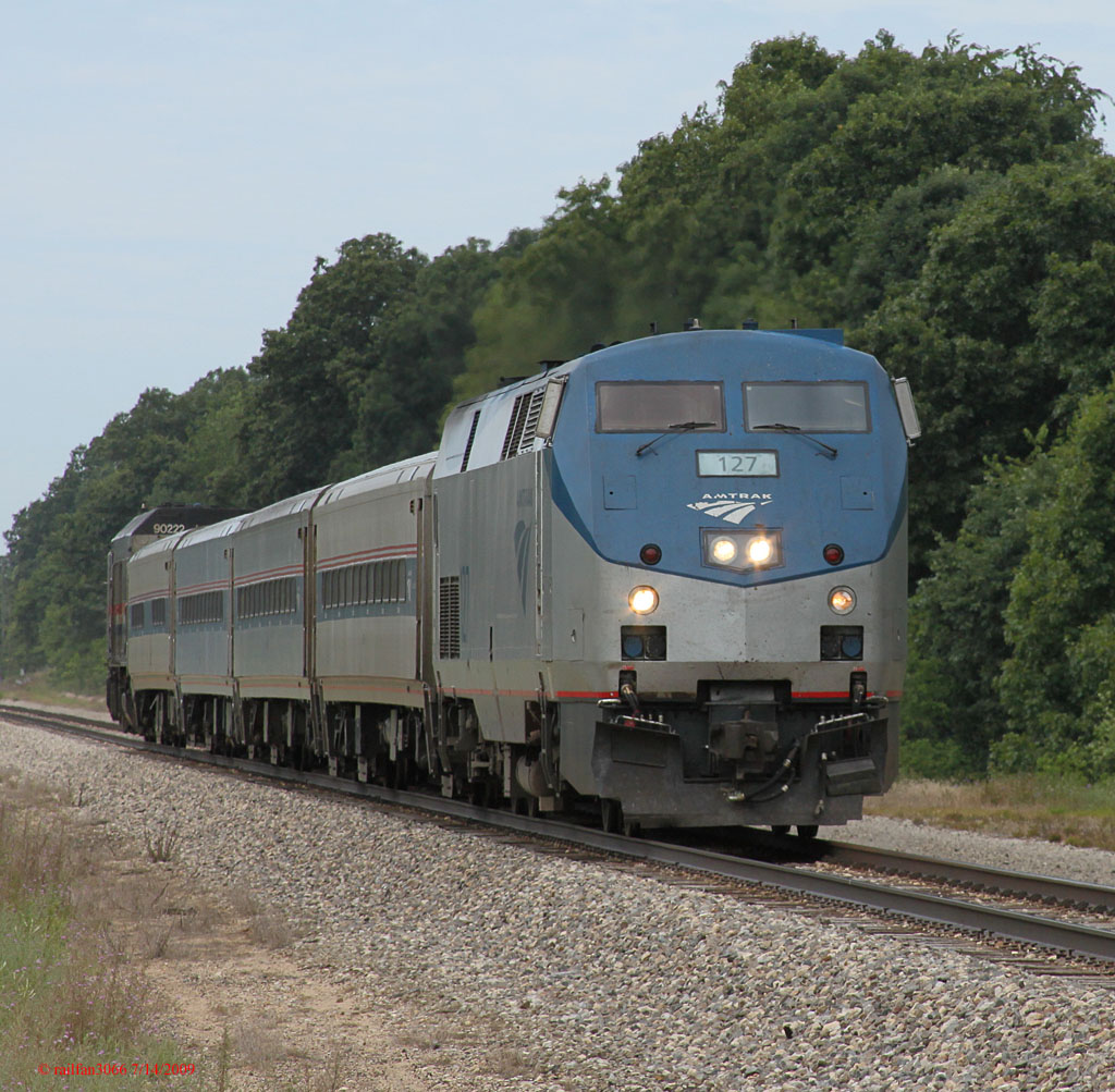 Amtrak 350 heading east on the Michigan Amtrak line