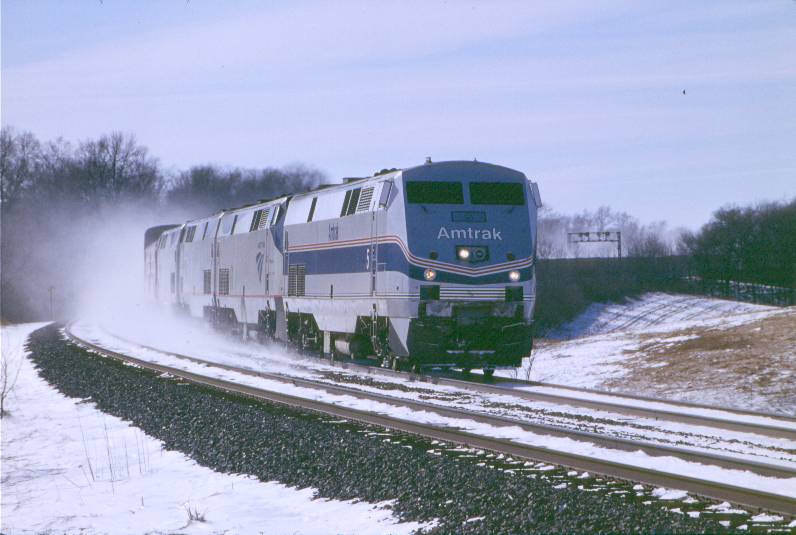 Amtrak 4 Near Buda , Il