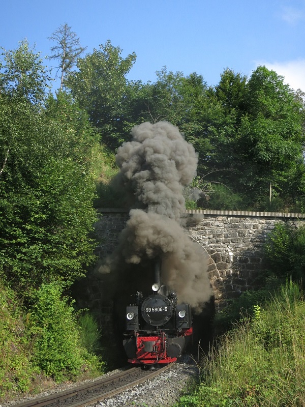 At the tunnel Thumkuhlenkopf at WR, 99 5906 on 24/07/2014