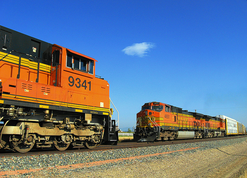 BNSF 9341 Meets A Q-Train