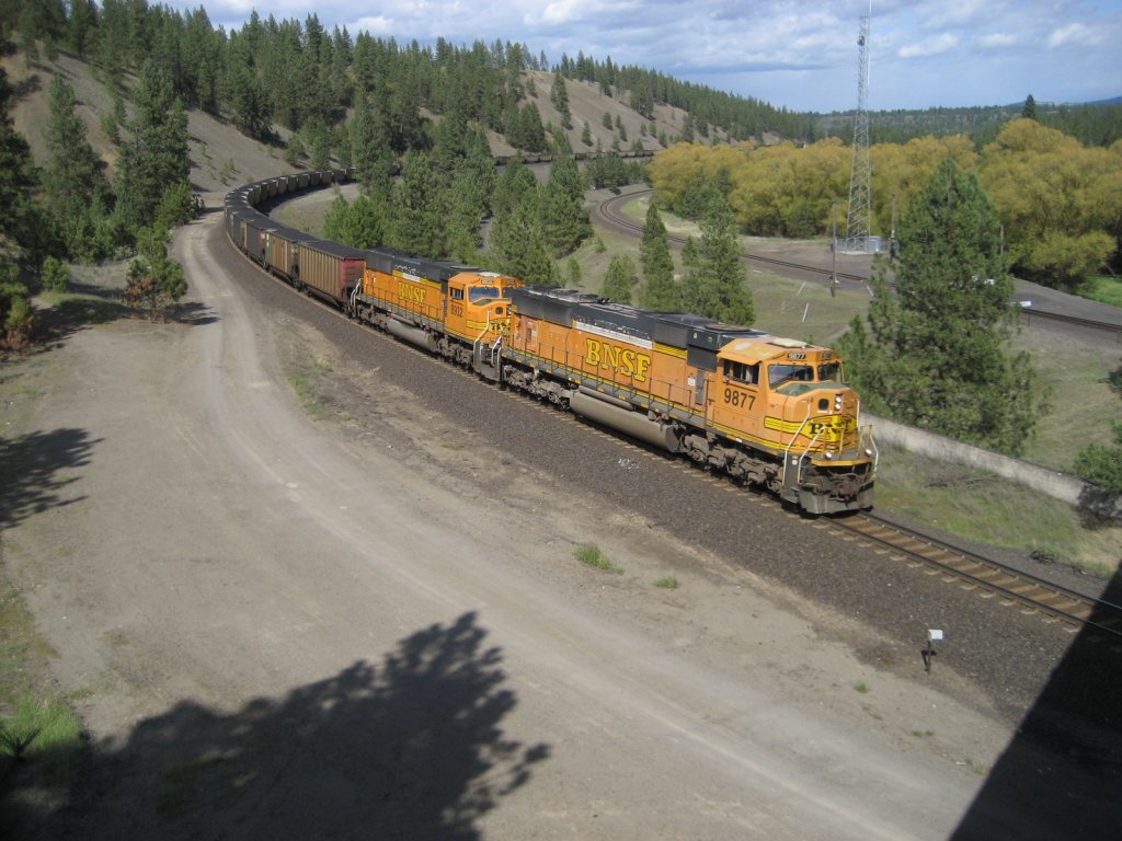 BNSF coal train at Marshall WA