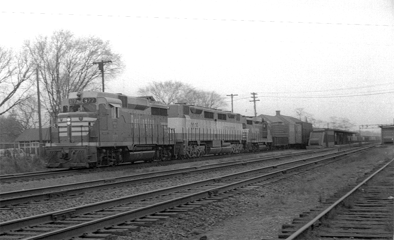 CB&Q GP-30 977, Naperville, IL, Nov. 29, 1963, photo by Chuck Zeiler