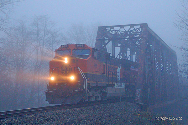 Westbound in the fog
